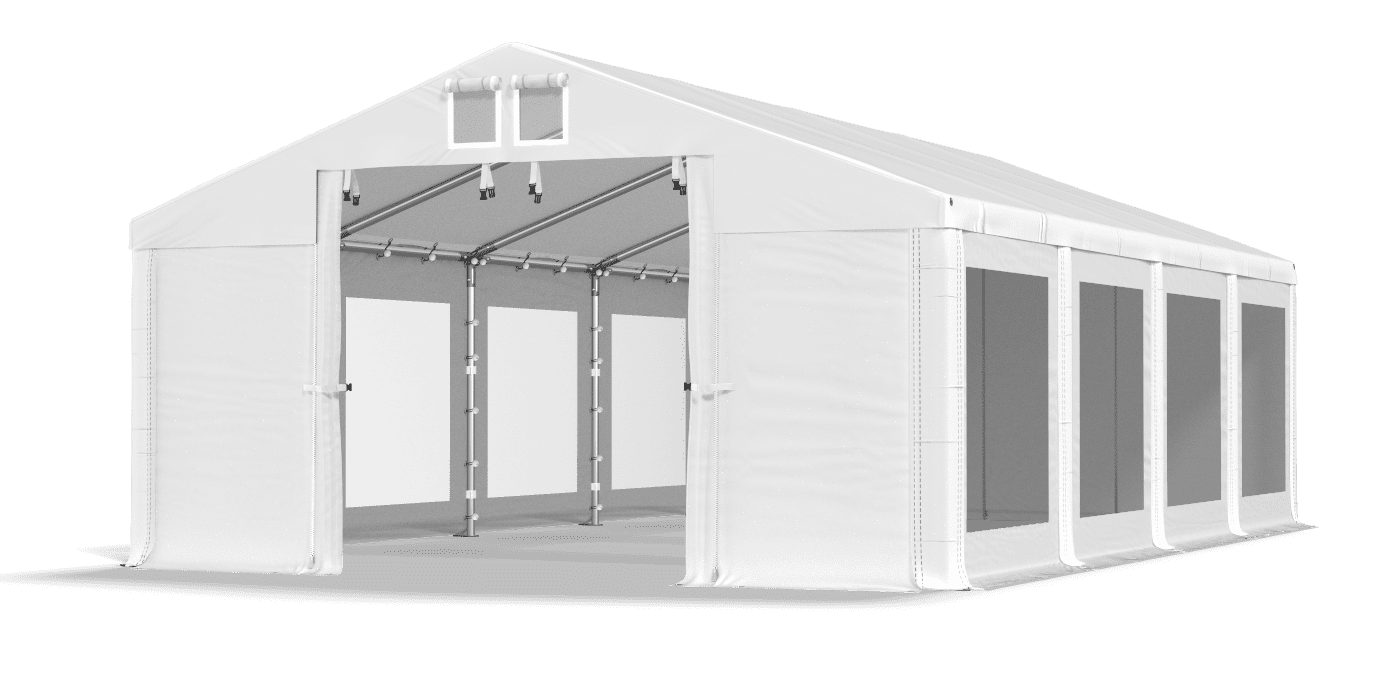 Biały namiot transparentny