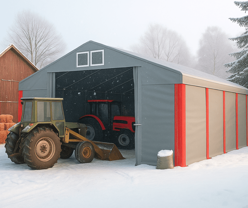 Zima w gospodarstwie rolnym — poznaj zastosowania hali namiotowej